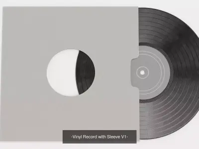 3 Vinyl Records with Sleeves - Classic LP Music Set 3D Model Pack