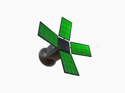 Satellite G01 Steel Green - SciFi Space Design Low-poly 3D model