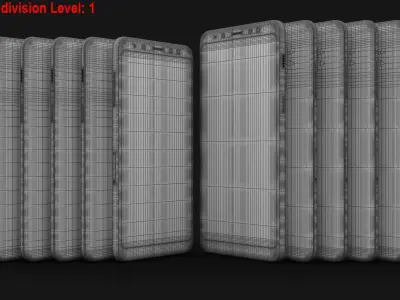 Samsung Galaxy A8 and A8 Plus 2018 All Color Low-poly 3D model