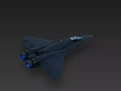 Stealth Orbital Interceptor Jet 3D Model Low-poly 3D model