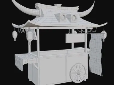 Street Sushi Restaurant Low-poly 3D model