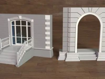 Building Facade Collection 2 - 25 pieces 3D model