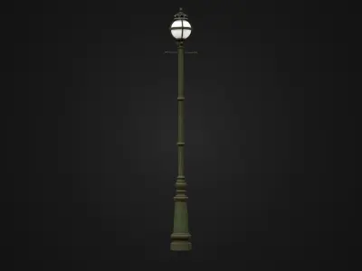 Old Hungarian Street Light 01 Low-poly 3D model