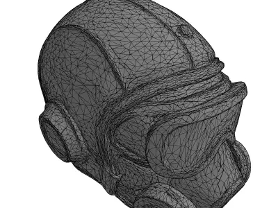 Vintage Leather Gas Mask Helmet Low-poly 3D model