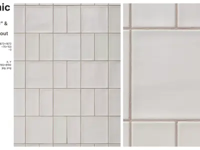 Subway and Square Tiles in Checker Layout Texture