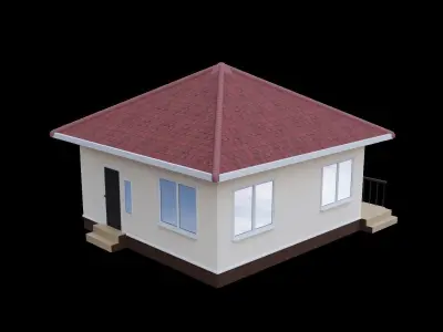 Modern SubUrban House  Low-poly 3D model