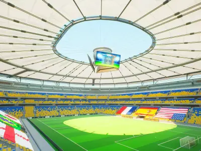 Stadium Soccer  Low-poly 3D model