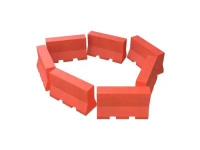 Road Barriers v4 008 Low-poly 3D model