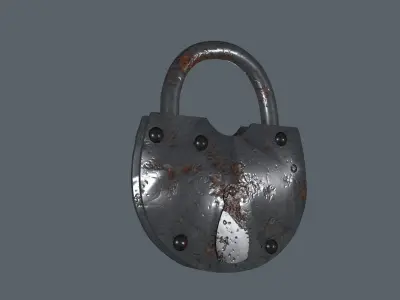 the padlock 3D model metal 3D model