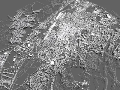 Cityscape Kosice Slovakia 3D model