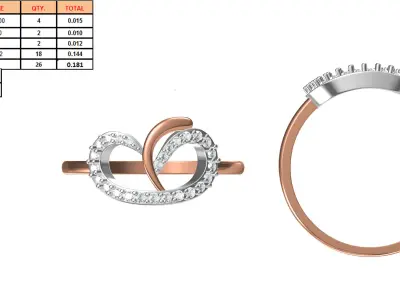 Light Weight Wedding Engagement Women Ring STL JCD Details 3D print model