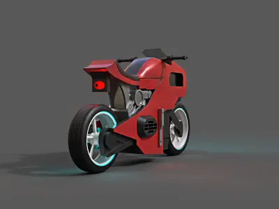 Sci-fi Bike Game Ready 4 3D model