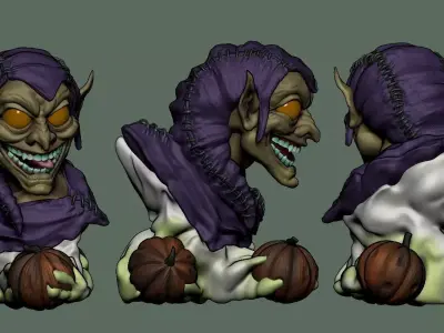 Green Goblin Bust Spider man 3D print model