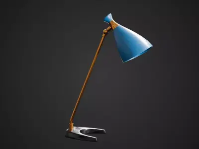 Teal Blue Diablo Table Lamp Low-poly 3D model