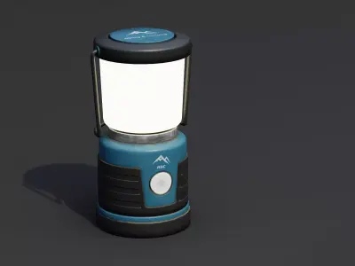 Camping Lantern Blue Game-Ready Low-poly Low-poly 3D model