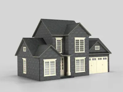 British House Design 01T1 Low-poly 3D model