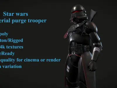 Imperial Purge Trooper Low-poly 3D model