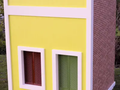 Old San Juan Town house 1 Free 3D model