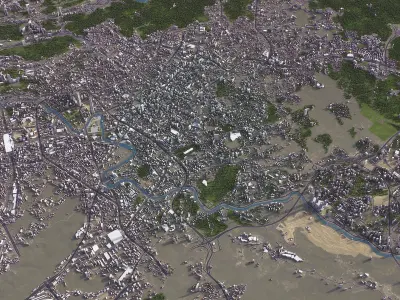 Guiyang - 3D City Model Low-poly 3D model