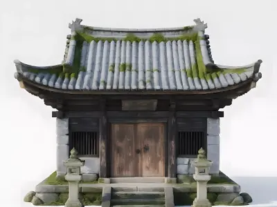 Rustic Ancient Chinese Shrine 3D Model Low-poly 3D model