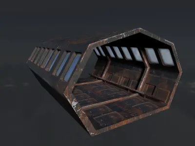 SciFi Corridor Low-poly 3D model get