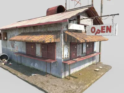 Abandoned Barbeque Restaurant 3D model