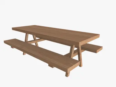 Benche Pack Low-poly 3D model