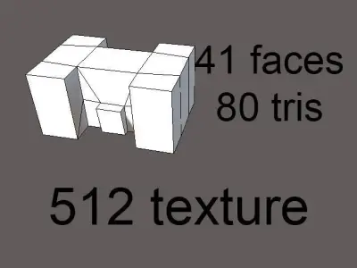 School Low-poly 3D model game 3D model Free low-poly 3D model