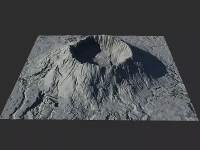 Landscape Environment Volcano 3 Low-poly 3D model
