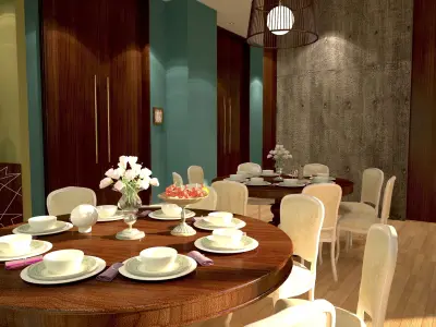 3D Living Room Salon with Dining room  3D model
