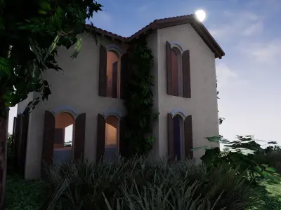 SHC Spanish Modern House 2 Low-poly 3D model