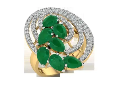 Light Weight Rose Gold Diamond Ring  -EZ R-238 3D print model