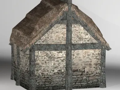 Thatched house Free low-poly 3D model