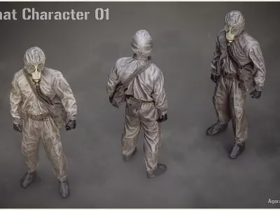 Hazmat Character 01 Low-poly 3D model