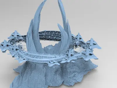 Alien holy mountain monolith 3D model