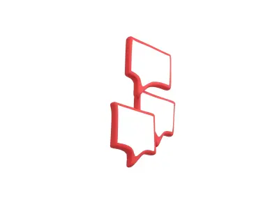 Speech Balloon v16 006 Low-poly 3D model