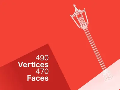 Victorian Street Lantern Pack Low-poly 3D model