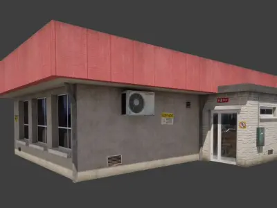 Building  City Village Work Street Low-poly 3D Model Pack