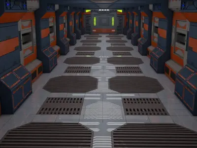 Sci Fi Corridor  3D model 8
