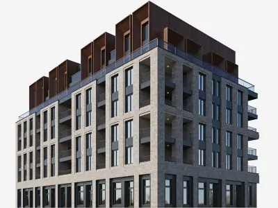 Modern residential building 11 3D model