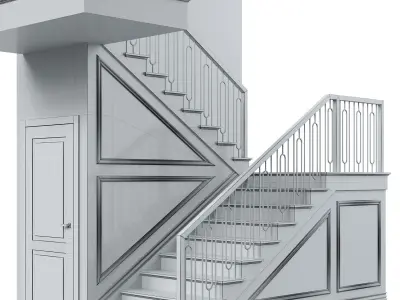 Neoclassical staircase 8 3D model