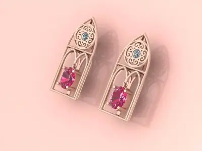 Romeo and Juliets Soliloquy Earrings jewelry 3D model - for Her 3D print model