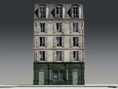 3 Piece Parisian Apartment Building Free 3D model