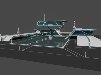 Sci-fi residence villa 3D model