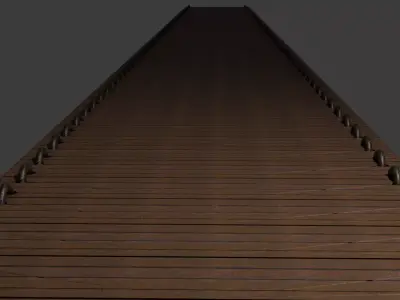Rustic 3D Wooden Bridge - Detailed Blender Model Free low-poly 3D model