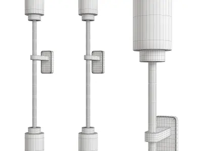 RESTORATION LINE GLASS WALL 2 Low-poly 3D model
