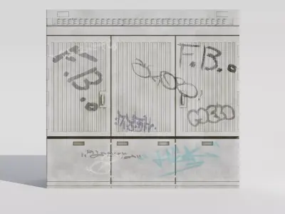 Realistic European Electrical Box Big Low-poly 3D model