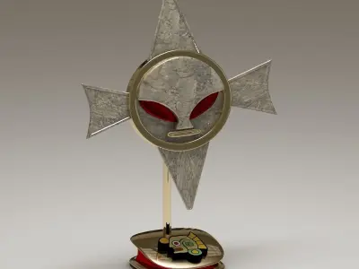 Mayan Alien Emblem Statuette 3D model