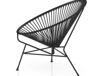 Round Black Wire Chair 3D model