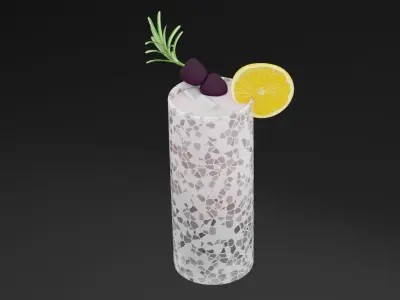 BlackBerry Vodka Low-poly 3D model
